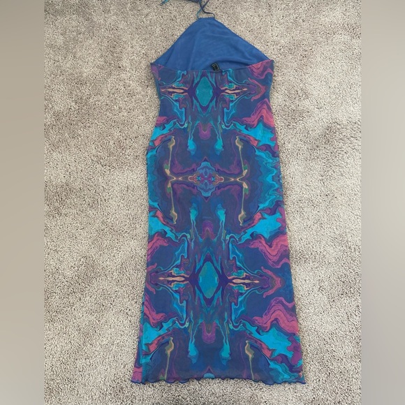 Forever 21 Abstract Mesh Halter Midi Dress - Picture 5 of 6